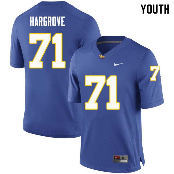 Youth #71 Bryce Hargrove Pittsburgh Panthers College Football Jerseys Sale-Royal